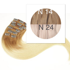 Clips and Ponytail Ambre 14 and 24 Color GVA hair - GVA hair