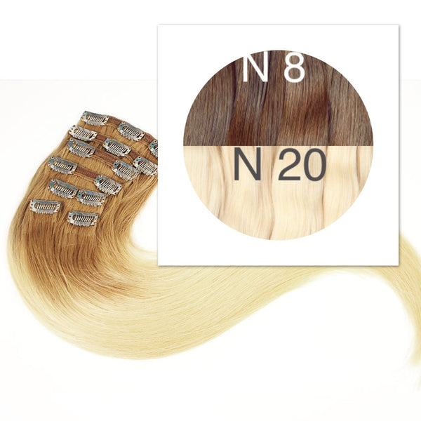Clips and Ponytail Ambre 8 and 20 Color GVA hair - GVA hair