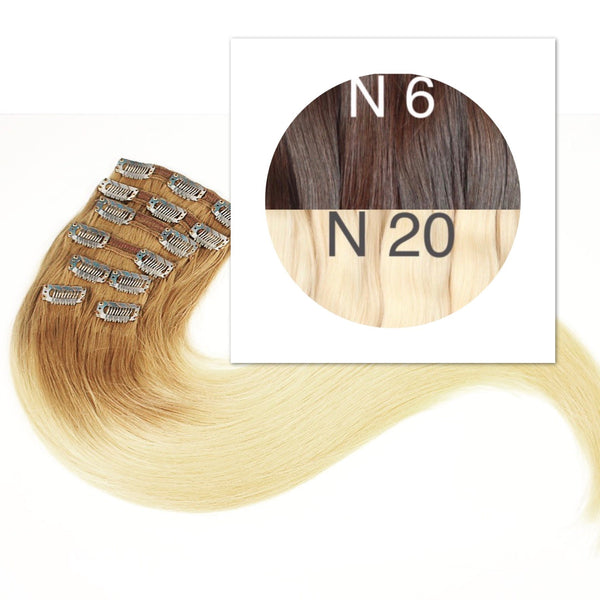 Clips and Ponytail Ambre 6 and 20 Color GVA hair - GVA hair