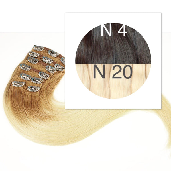 Clips and Ponytail Ambre 4 and 20 Color GVA hair - GVA hair