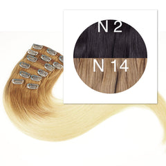 Clips and Ponytail Ambre 2 and 14 Color GVA hair - GVA hair
