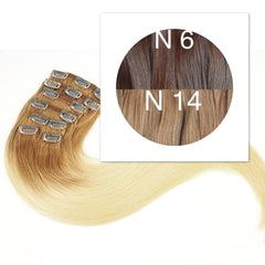 Clips and Ponytail Ambre 6 and 14 Color GVA hair - GVA hair