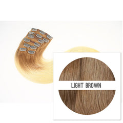Clips 2 part Colors LIGHT BROWN - GVA hair