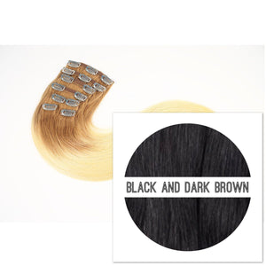 Clips 7 part Colors BLACK AND DARK BROWN - GVA hair
