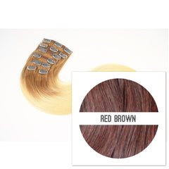 Clips 2 part Colors RED BROWN - GVA hair
